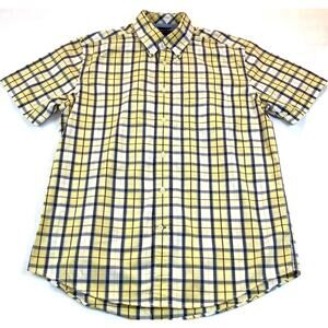 Tommy Hilfiger Classic Shirt Short Slv Yellow Blue Plaid Med